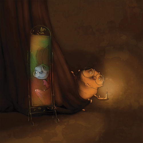 Insect with candle